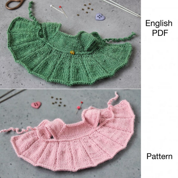 Small dress knitting pattern - PDF - knitting dress for 8-10 inches toys - DIGITAL knitting pattern - English