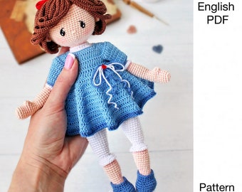 Doll with clothes Crochet pattern - PDF -  amigurumi doll - crochet doll - DIGITAL crochet pattern - English