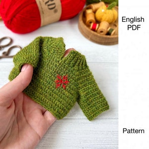 Small sweater crochet pattern - PDF - crochet sweater for 7.5-9.5 inches toys - DIGITAL crochet pattern - English