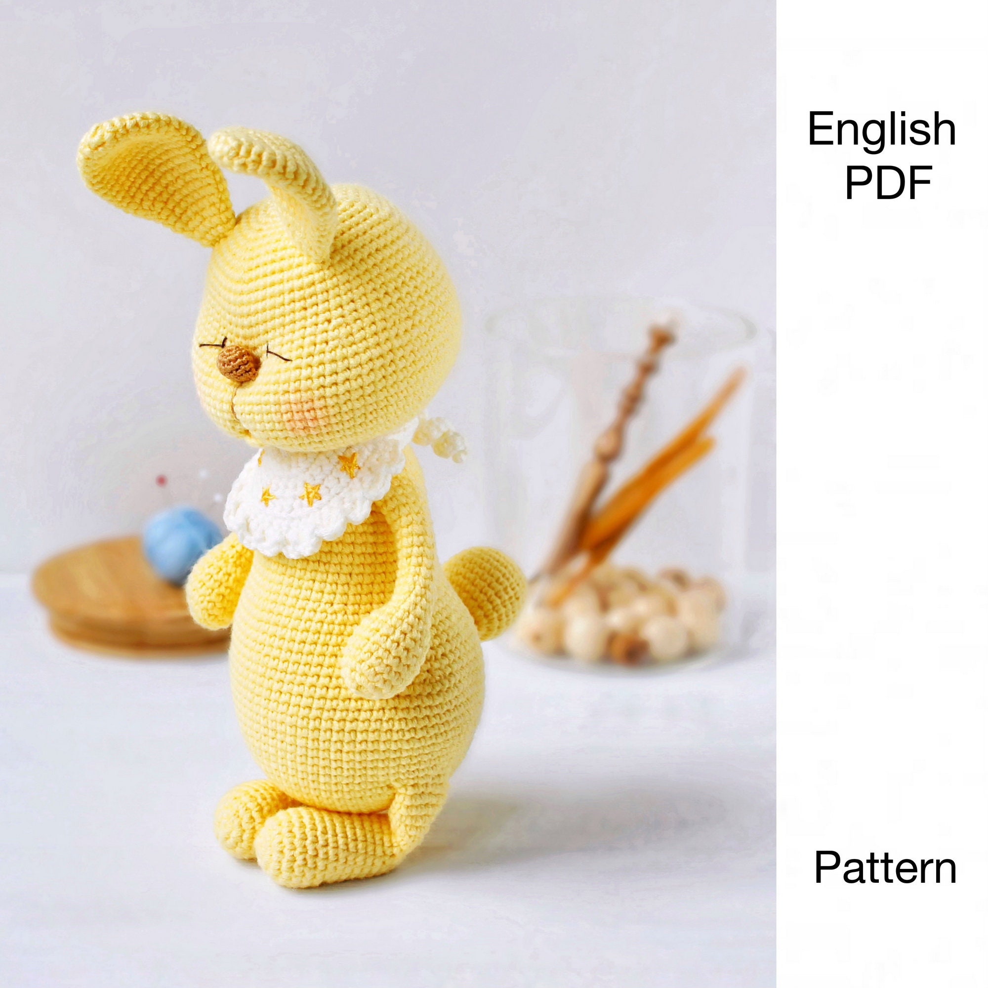 Cute Bunny Crochet Pattern PDF amigurumi Sleeping Bunny DIGITAL Crochet