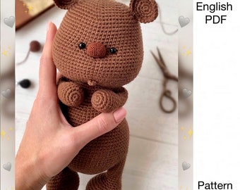 Cute bear Crochet pattern - PDF -  Amigurumi bear with a dress - DIGITAL crochet pattern - English 