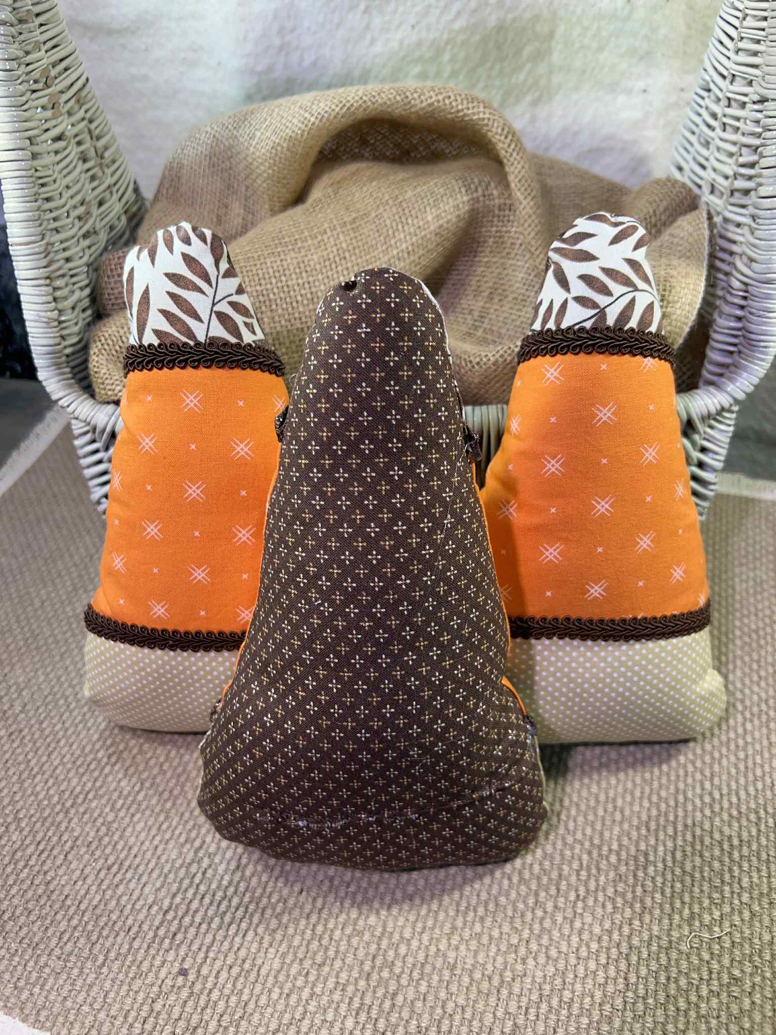 Set of 3 Fabric Candy Corn Decorations | Handmade Halloween Decor ...