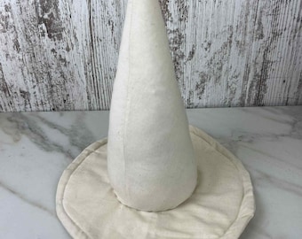 UNFINISHED PROJECT/KIT***  Primitive Witch Hat, Halloween Witch Hat, Rustic Folk Art Witch Hat