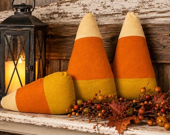Hand Painted Primitive Candy Corn Shelf Sitter, Rustic Halloween Decor, Fall Tiered Tray Accent, Farmhouse Bowl Filler