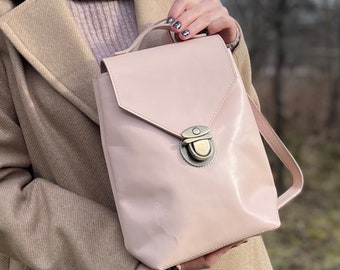 Bandolera de piel, minibolso de piel, mochila para mujer, mochila pequeña, bolso de hombro para mujer, marca ucraniana