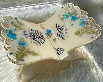 Handmade Resin Quran Holder | Floral Islamic Book Stand