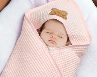 Waffle Baby Blankets Made Entirely of Cotton that Animal Themed