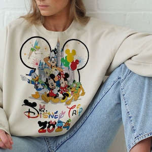 2024 Disney Trip Sweatshirt, Adults Kids Disneyland, Disneyworld Trip Sweatshirt, Disney Sweatshirt, Minnie Mickey Matching Sweatshirt
