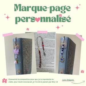Marcapáginas personalizado, Marcapáginas de cuentas hecho a mano, Marcapáginas, Dije bonito, Regalo, Marcapáginas de cuentas, Marcapáginas único
