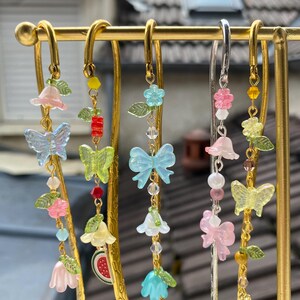 Fancy bookmark, Handmade beaded bookmark, Personalized bookmark, Cute charm, Beaded bookmark, Reader gift idea