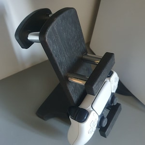 Handmade Game Controller and Headset Holder with Chrome or Copper fixtures
