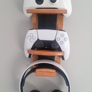 Handemade Wall Mounted Game Controller and Headset Holder