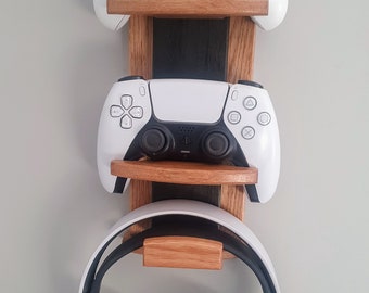 Handemade Wall Mounted Game Controller and Headset Holder