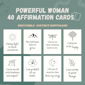 Jeu de 40 cartes d'affirmation pour femmes autonomes – Planificateur de confiance en soi et d'estime de soi – Carte-cadeau pour femmes puissantes et entrepreneures
