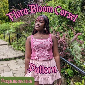 Fairycore Crochet Corset Flora Bloom Fantasy Top Pattern Gift for crocheter| digital pattern only