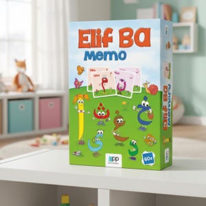 Elif Ba – Memo Karten, Islamisches Spielzeug für Kinder, Kuran Buchstaben spielerisch lernen, Spielzeug für Muslime, Geschenk für Ramadan
