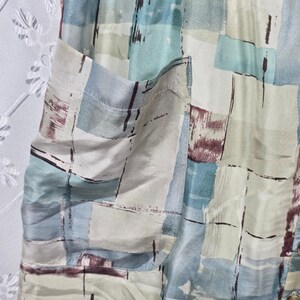 Maeve Anthropologie 100% Silk Button Front Mini Dress Woman 2 Abstract Print Y2K image 6