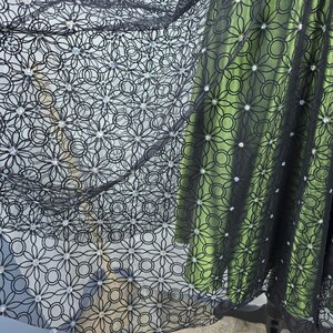 Vintage Adrianna Papell Boutique Green Black Lace Halter Dress Size 8 Whimsygoth image 8