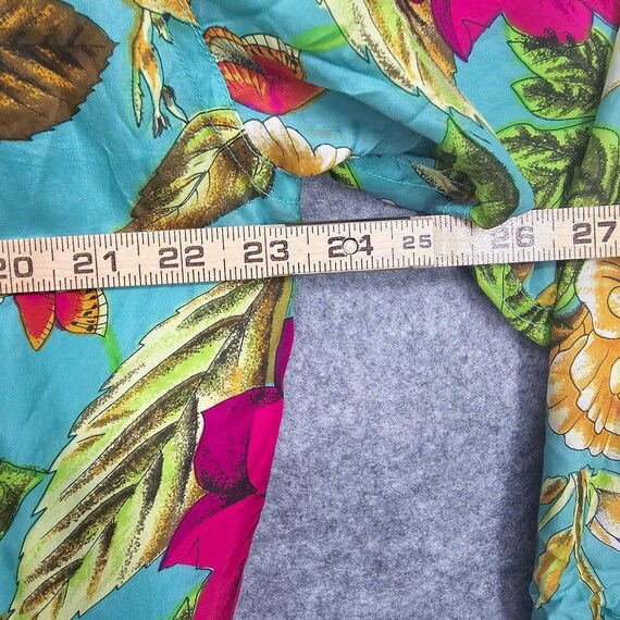 90s Malcom Flowers Women Jacket Medium Green Floral Pop Art