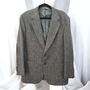 VTG Stafford Men&#39;s 44R Tweed Sport Coat Blazer Two Button Brown Wool Elbow Patch