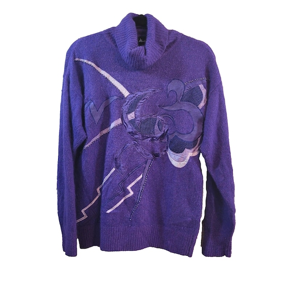 Vintage Richard Martin Womans Sweater Medium Purp… - image 1