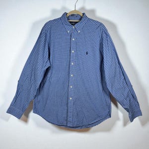 VTG Ralph Lauren Shirt Men 17 36/37 Plaid Button Down Long Sleeve Classic Fit