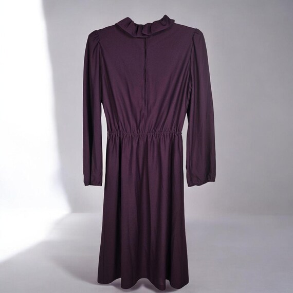 Vintage Midi Dress Plum Purple Long Sleeve Ruffle Neck Pleated Women's  Medium? - Etsy
