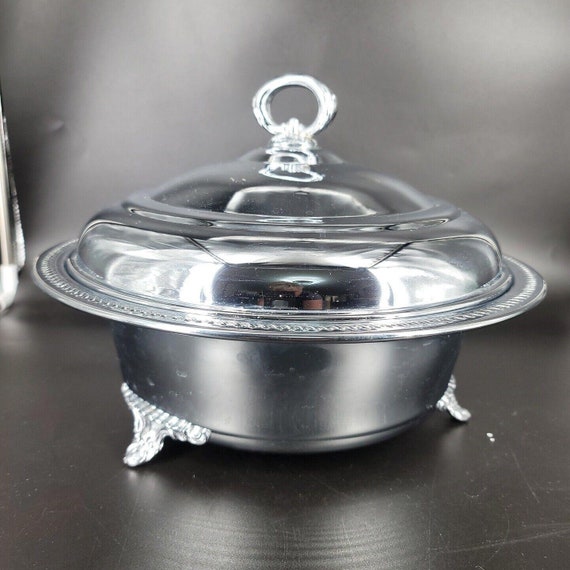 Forbes Co Art Deco Footed Lidded Silver Plated Serving Dish C - Main Image