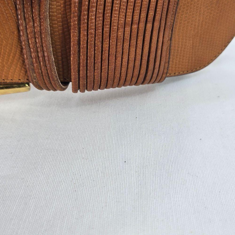 Doppia Vita Vintage Wide Leather Belt Gold Buckle and  display picture 1