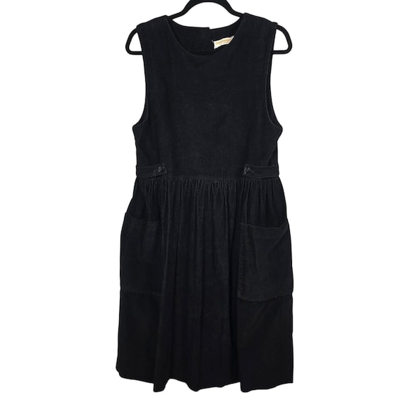 Brooks Brothers, Brooks Brothers Vintage Black Corduroy Jumper Dress Womens Small Made in USA