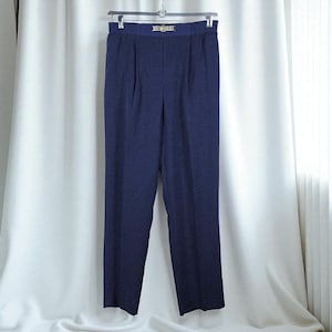 Vintage Jordana Petites Dress Pants Woman Small Blue Elastic Waist Pull On, USA