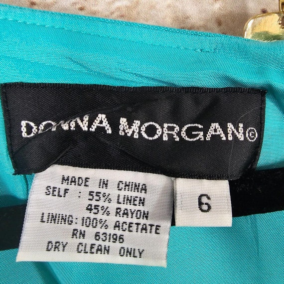 Vintage Donna Morgan Womans Dress Size 6 Teal Gol… - image 2