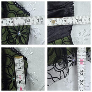 Vintage Adrianna Papell Boutique Green Black Lace Halter Dress Size 8 Whimsygoth image 5
