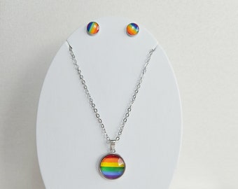 Mode arc-en-ciel LGBT meilleur ami coeur pendentif collier chaîne boucles d'oreilles Bff bijoux cadeau amour pour vous bijoux unisexe cadeau précédent