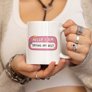 Ciao sto provando la mia migliore tazza Tazza divertente Regalo divertente Tazza regalo per la fidanzata Regalo per il fidanzato Regalo caffè Regalo di compleanno