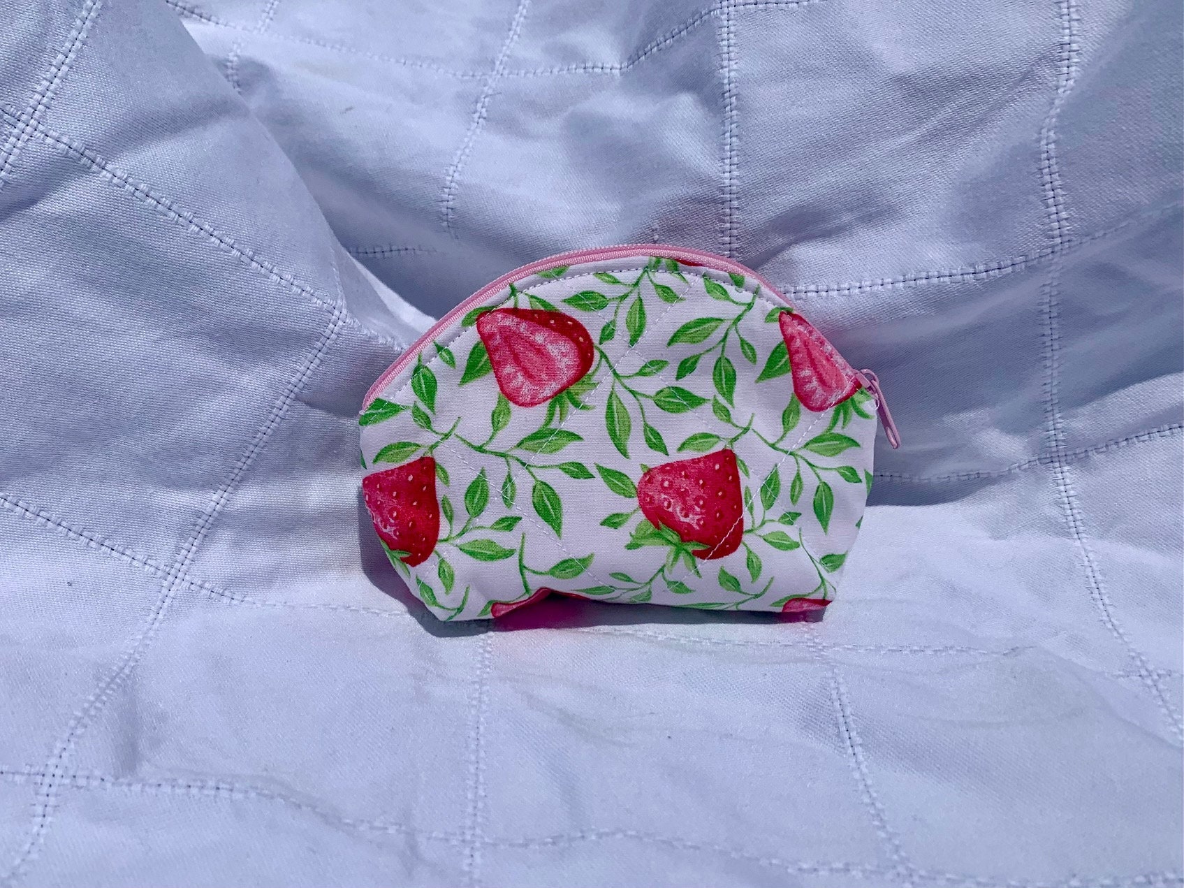 Brown - Handmade Quilted Cotton Coin Pouch 60