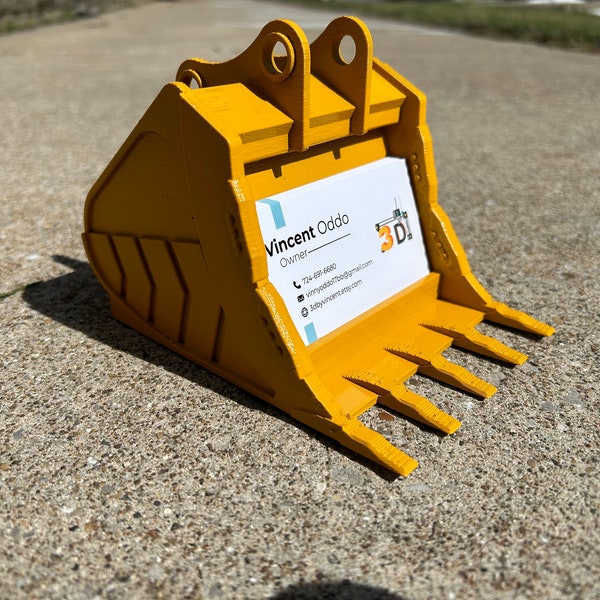 3D Excavator Bucket that holds business cards