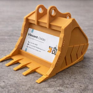 The Original 3D Printed Excavator Bucket Business Card Holder image 1