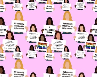 Coleção de Estampas Repetitivas "Speak Out". Padrões combinando. Desenhos temáticos para impressão em tecidos ou papéis.