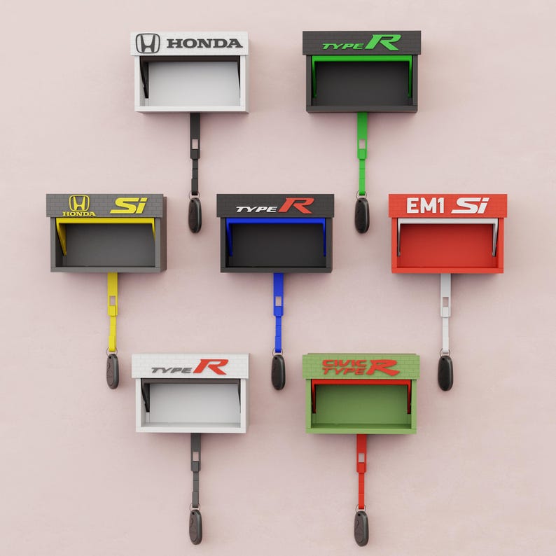 Honda Type-r Garage Key Holder | Wall Mounted Key Hook | Man Cave Gift ...