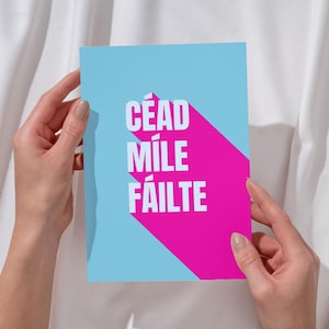 Poster di benvenuto irlandese / Stampa Céad Míle Fáilte / Arte Gaeilge / Stampe irlandesi / Arte della parete