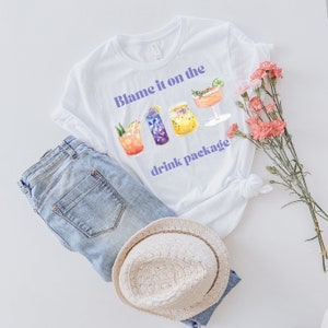 Blame it on the drink package shirt, cruise shirt, shirt for cruise group, travel shirt, drunk shirt, Unisex Heavy Cotton Tee