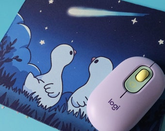 Cute Ducks Mousepad | Cottagecore Meteor Shower Desk Accessory