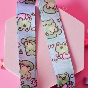 Lindo cordón con forma de estanque de ranas / regalo de rana / regalo divertido para el trabajo / accesorios para amantes de las ranas