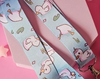 Cute Duck Pond Lanyard | Funny ID Badge Holder