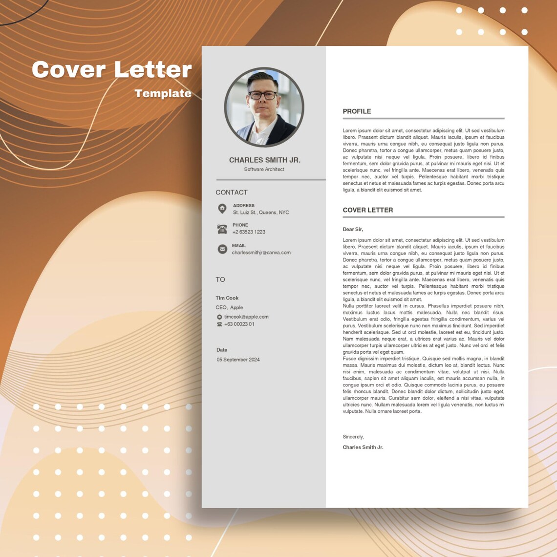 ATS Friendly Resume With Cover Letter, Editable in Canva Etsy
