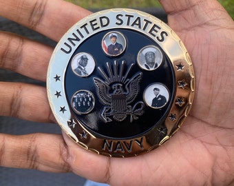 Schwarze Geschichte Navy Challenge Münze - Afroamerikaner Militärgeschenk, US Navy Gedenkmünze, Marineveteranensammlermünze