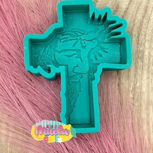 Cross with Jesus Face freshie mold | Silicone freshie MOLD | Freshie Mold | Silicone Mold
