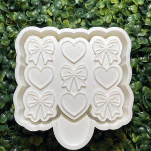 Hearts & Bow Stack Freshie Mould | Silikonform Freshie MOLD | Freshie Mould | Silikonform