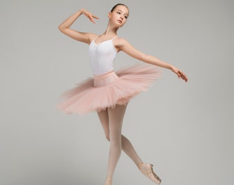 Tutù di prova balletto, 9 strati (rosa pallido)